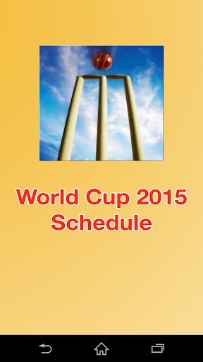 World Cup 2015 Scheule