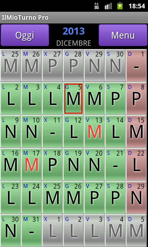 Android application MyShiftWork Pro screenshort