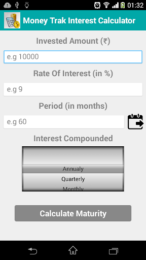Money Trak Interest Calculator