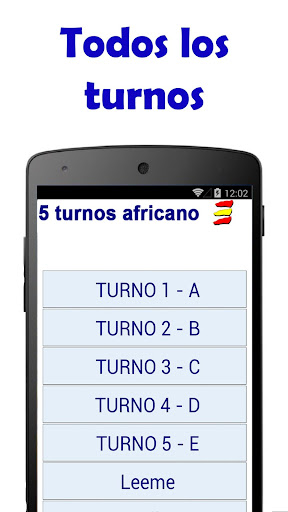 5 Turnos Africano Calendario