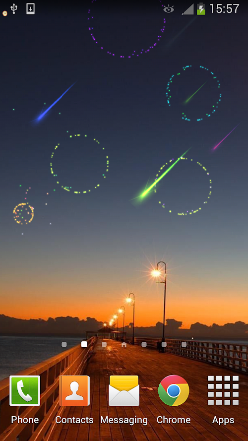 Android application Meteor Shower FireWorks screenshort