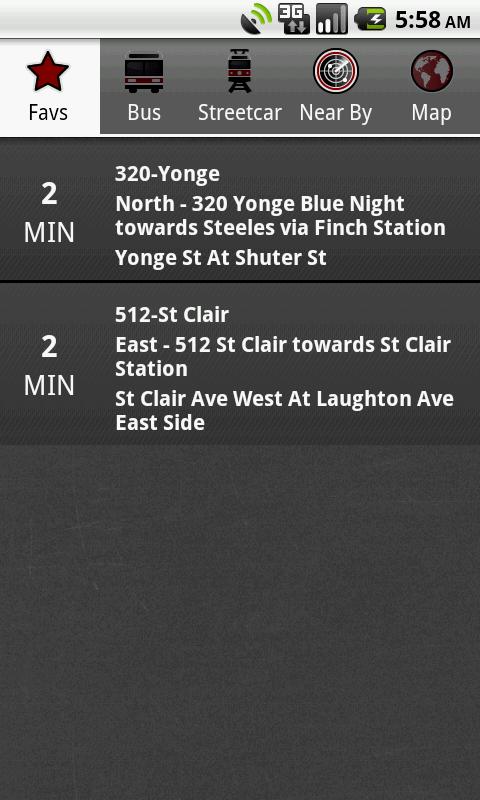 Toronto Transit Tracker Screen 3