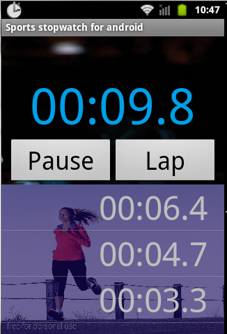 Sports stopwatch for android