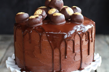 Ultimate Bourbon (Chocolate Peanut Butter) Buckeye Cake