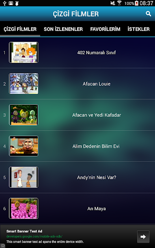 Türkçe Çizgi Film Listeleri