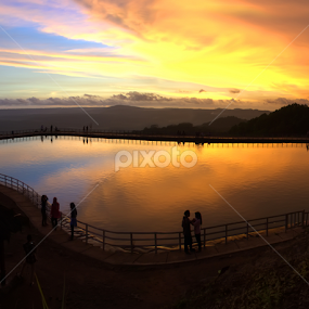 sunset in embung nglanggeran gk by Chusni Hidayad - Landscapes Sunsets & Sunrises