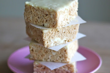 Brown Butter White Chocolate Rice Krispie Treats