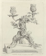 Ontwerp voor een tweearmige girandole van porselein en goud