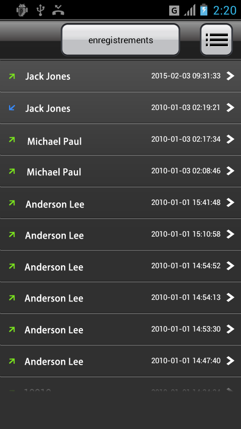 Android application Call Recorder screenshort