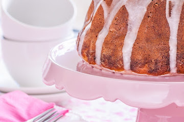 Rhubarb Bundt Cake with Rhubarb Icing