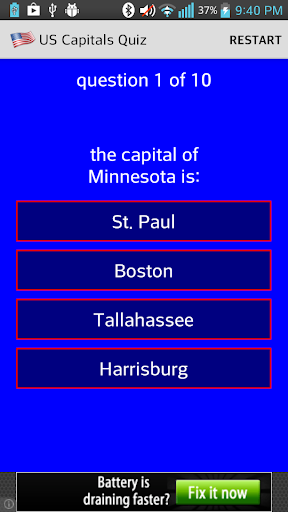 US Capitals Quiz