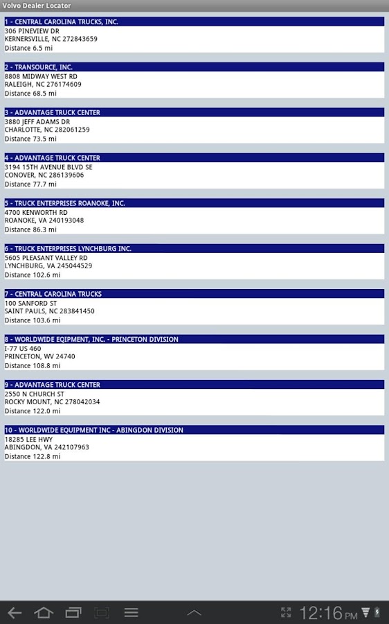 Volvo Trucks Dealer Locator Android Apps on Google Play