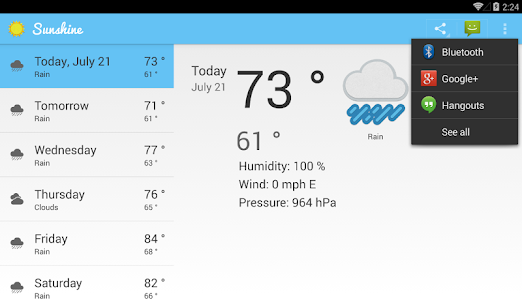Sunshine – My first Android App :D !!! – Android Weather Apps