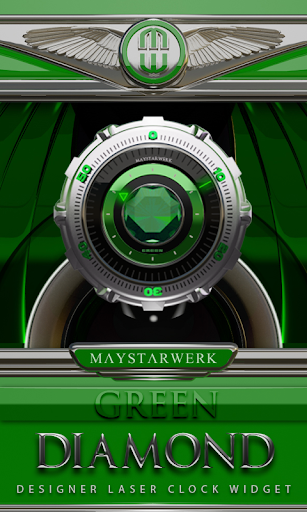 Clock Widget Green Diamond