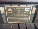 Corp John French Memorial Plaque