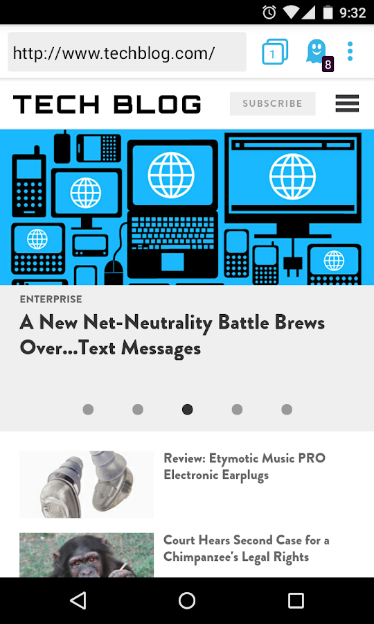 Ghostery Privacy Browser - screenshot