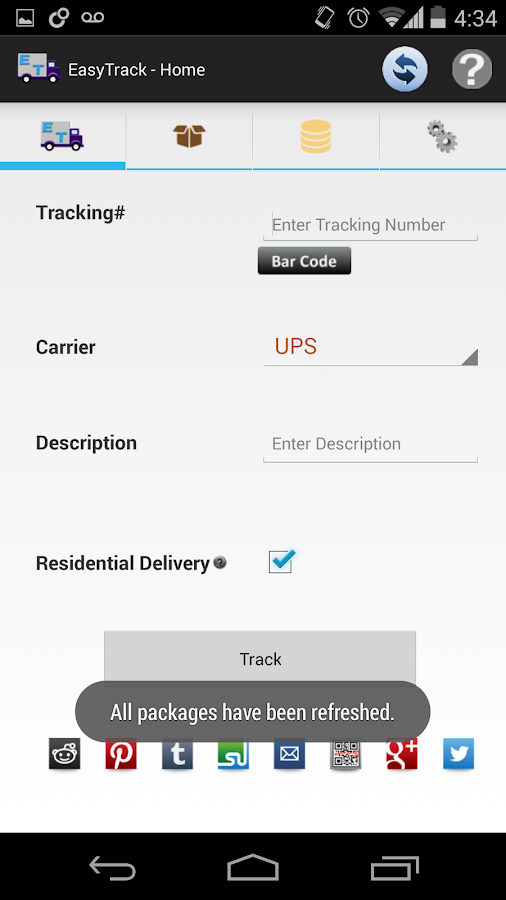    EasyTrack Package Tracking App- screenshot  