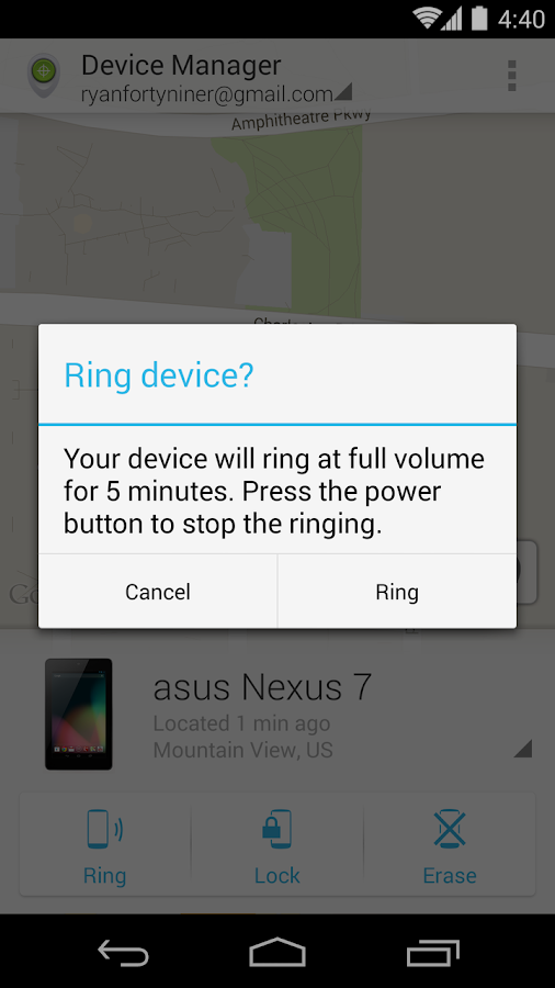   Android Cihaz Yöneticisi- ekran görüntüsü 