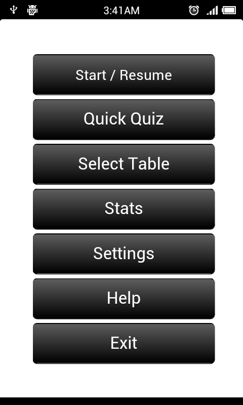 Multiplication Table Screen 1