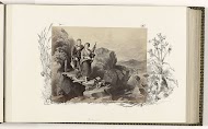 Fotoreproductie van de gravure The blind piper crossing the stream