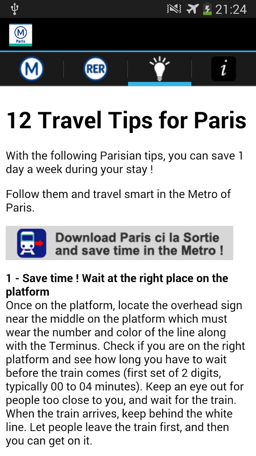 Metro Map Paris - Map and Tips Screen 3