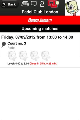 PadelClub London Screen 2