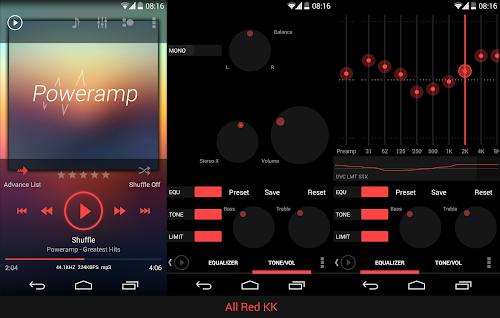 Android application Skin for Poweramp KK Red screenshort