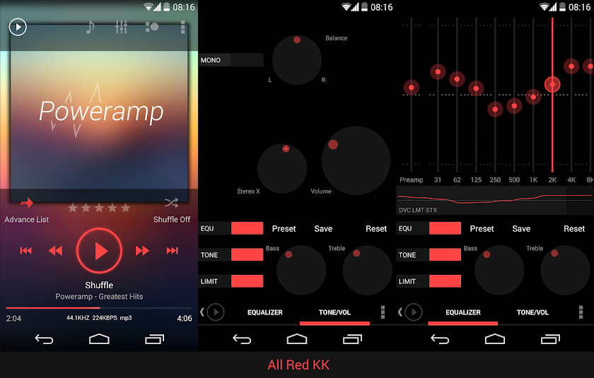 Skin for Poweramp KK Red Screen 1