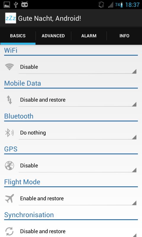 Android application Good Night, Android! (Full) screenshort