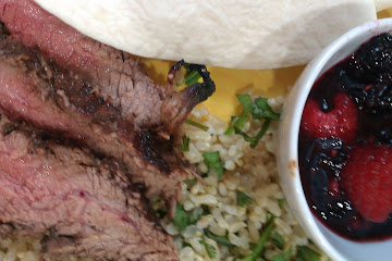Raspberry Chipotle Flank Steak with Green Rice