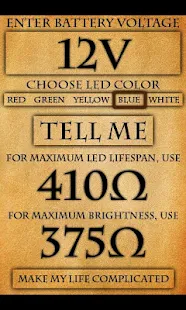 LED Resistor Calculator - screenshot thumbnail