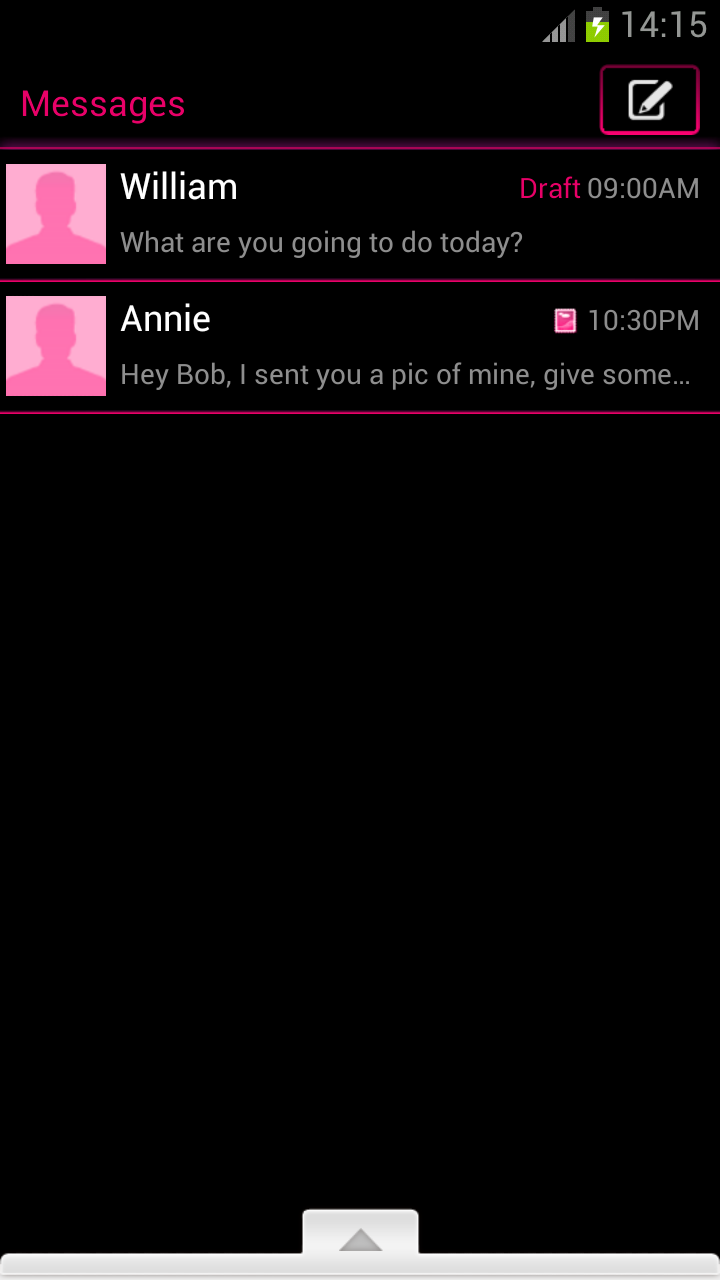 GO SMS Pro Theme Pink Neon Screen 2