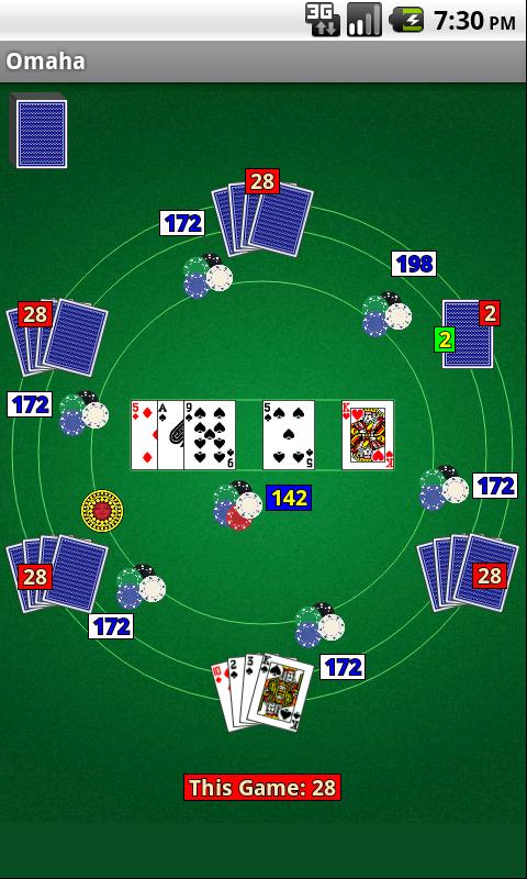 Android application Omaha Hi/Lo Poker screenshort