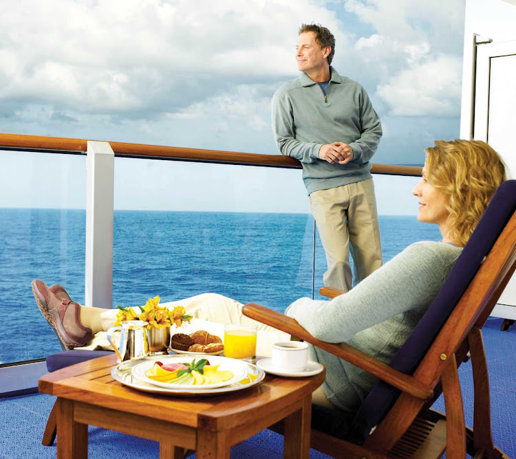 If you choose a Balcony Stateroom on your Princess cruise, you'll be able to take in the passing seascapes in comfort and in private. 