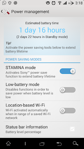 Xperia Stamina Mode LED