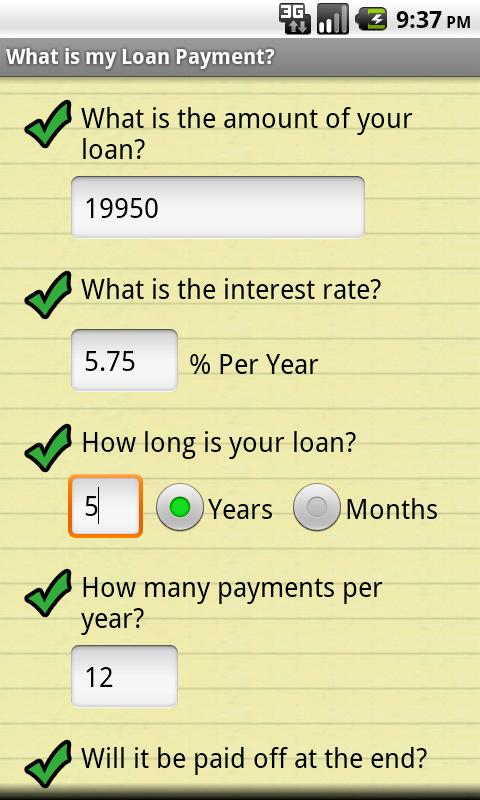 Android application Easy Money Planner screenshort