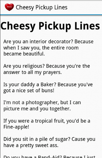 Cheesy Pickup Lines Valentines