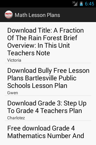 Math Lesson Plans