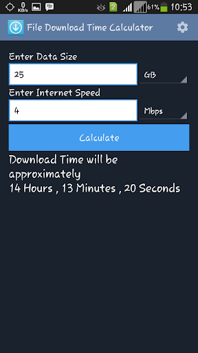 File Download Time Calculator