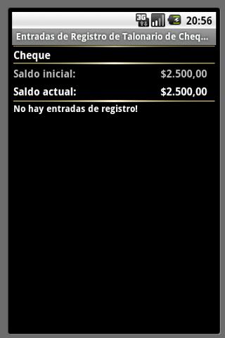 Registro Talonario de Cheques Screen 3