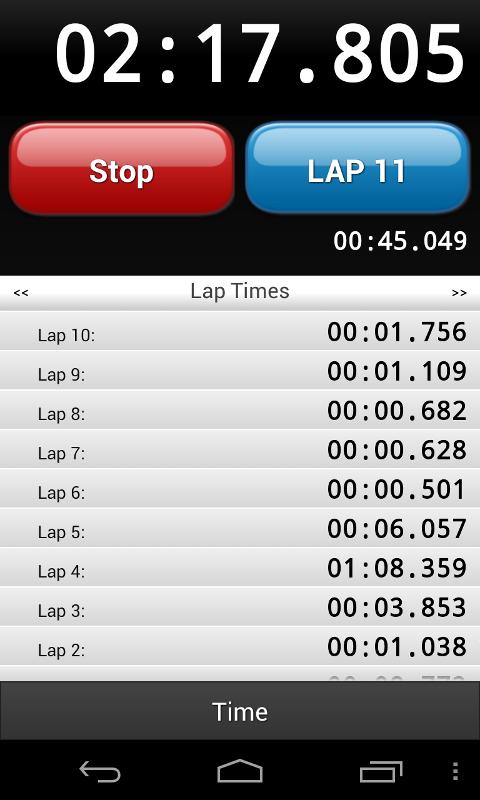 Talking Stopwatch Pro Screen 2