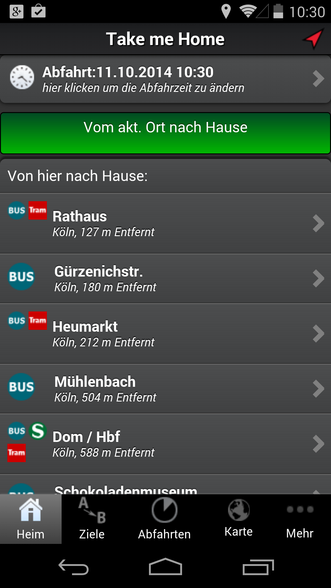 Android application A+ Cologne Trip Planner screenshort