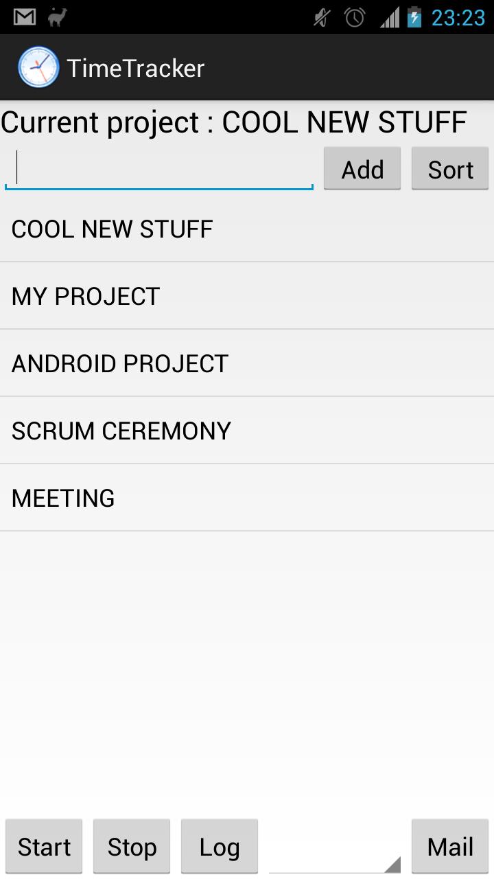 TimeTracker With Locale Plugin Screen 1