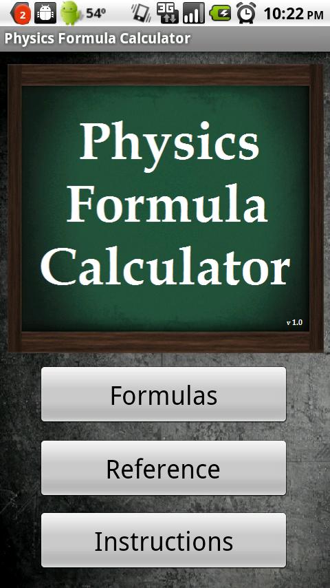 Android application Physics Formula Calculator 1.1 screenshort