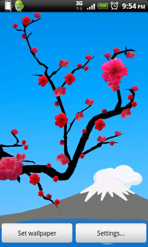 Lovely Red Sakura Live WP+ Screen 2