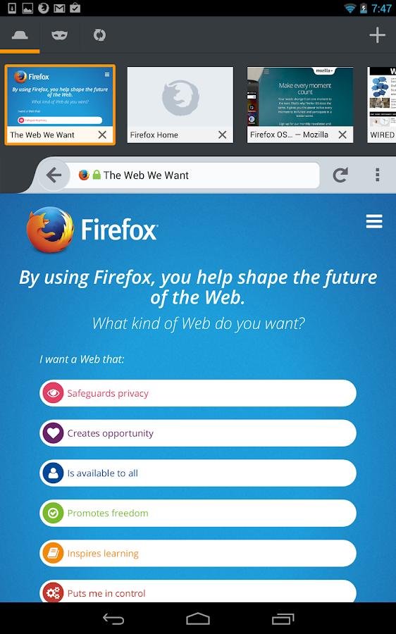 Firefox Browser for Android - screenshot