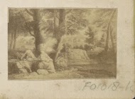 Fotoreproductie van (vermoedelijk) een schilderij met een bostafereel