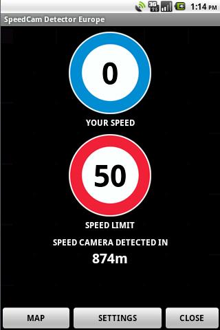 SpeedCam Detector Europe Screen 2