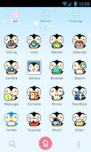 Cute Penguin GO Launcher Theme