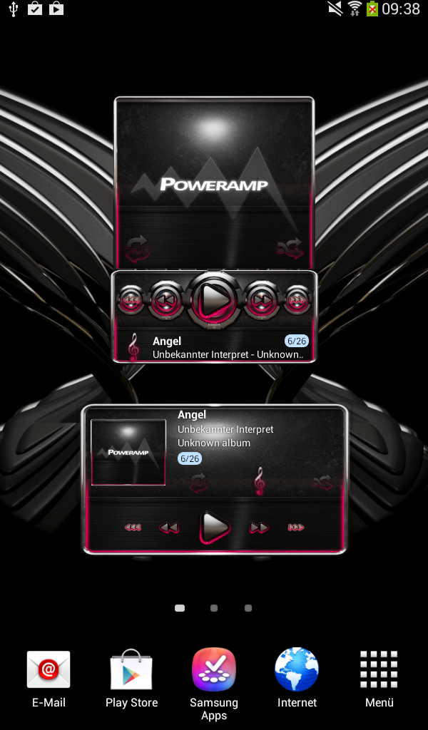 Poweramp widget Raspberry Glow Screen 3